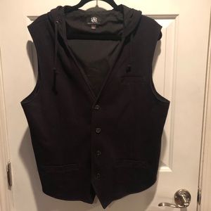 Casual cotton /poly lined button up , hooded vest